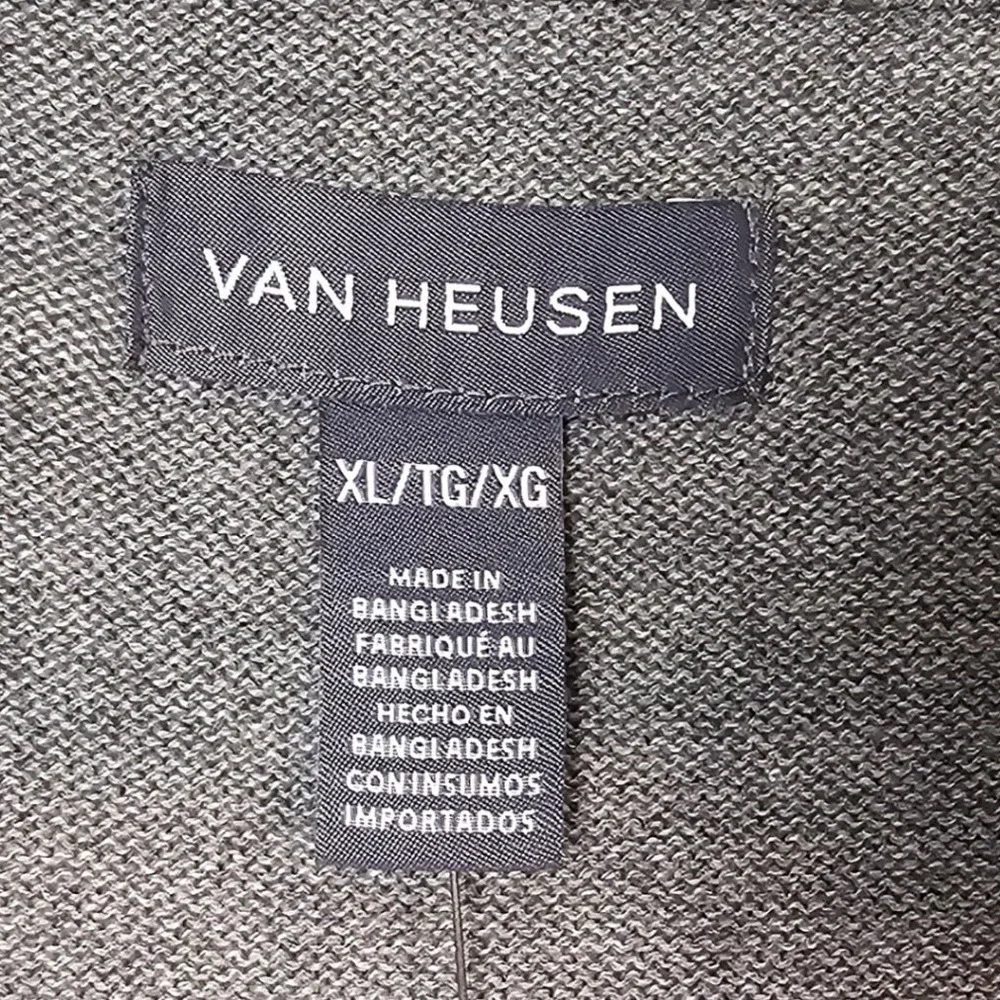 Van Heusen Mens Smart Temp‎ Short Sleeve Sweater XL Slim Fit Grey Cooling Knit